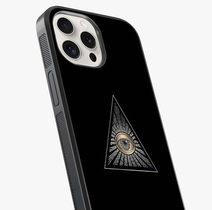 Illuminati Evil Glass Case captured at a warm angle highlighting gloss, texture and premium glass finish.