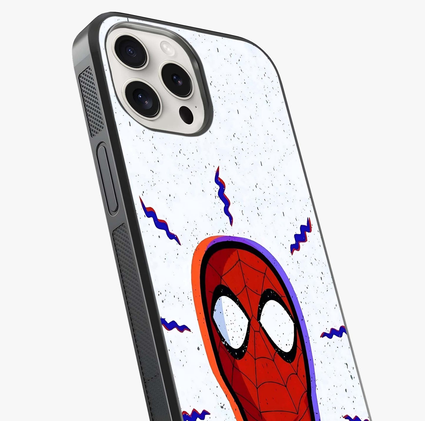 Omg Spiderman Glass Case captured at a warm angle highlighting gloss, texture and premium glass finish.