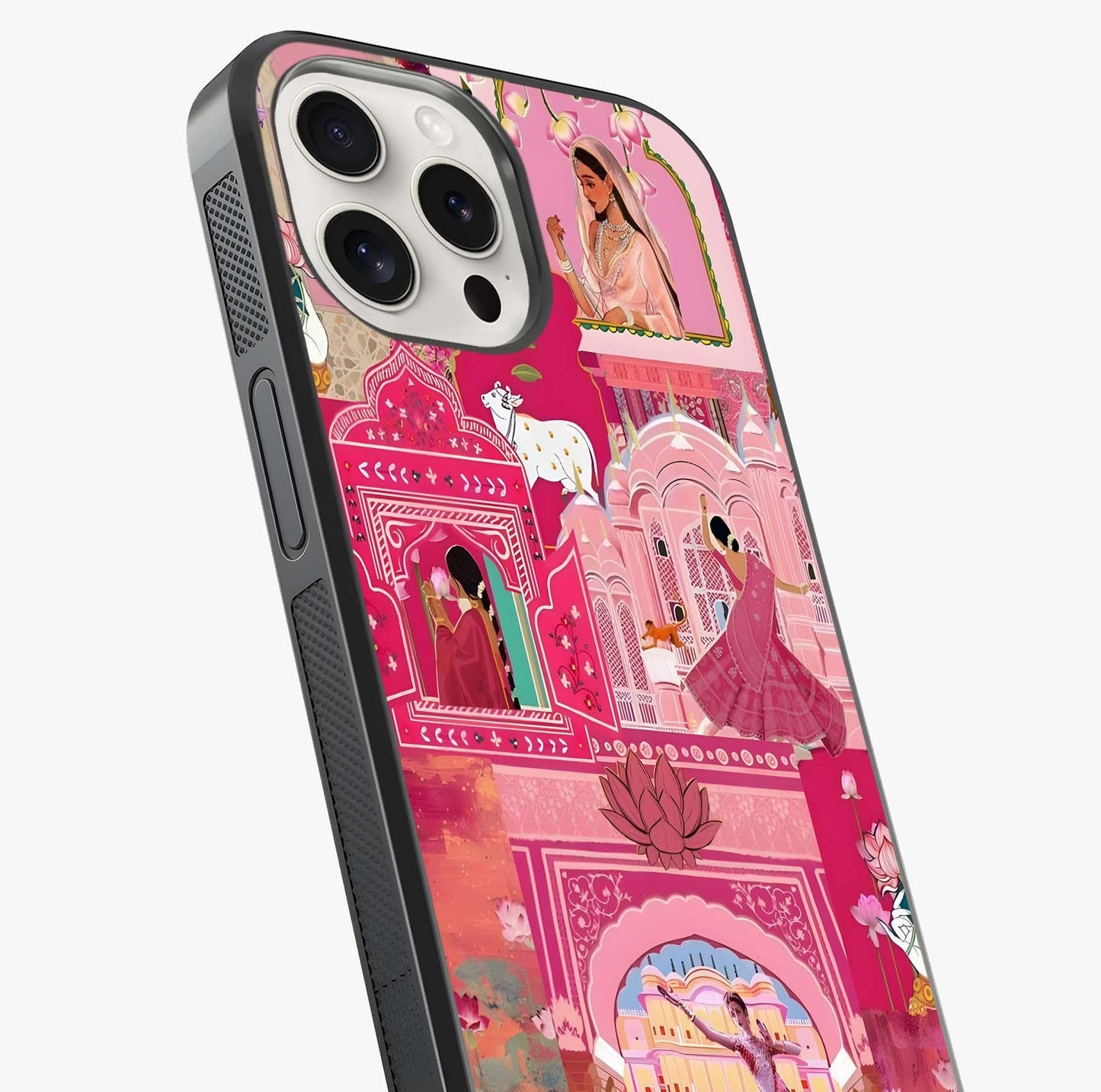 Pink Palace Muse Glass Case captured at a warm angle highlighting gloss, texture and premium glass finish.