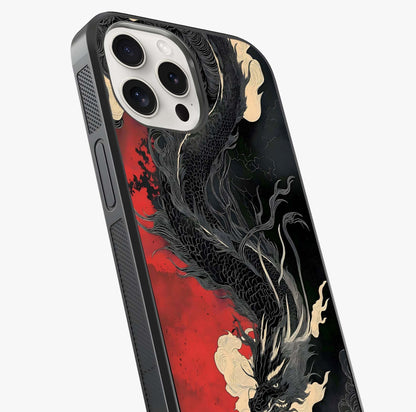 Shadow Dragon Fury Glass Case captured at a warm angle highlighting gloss, texture and premium glass finish.