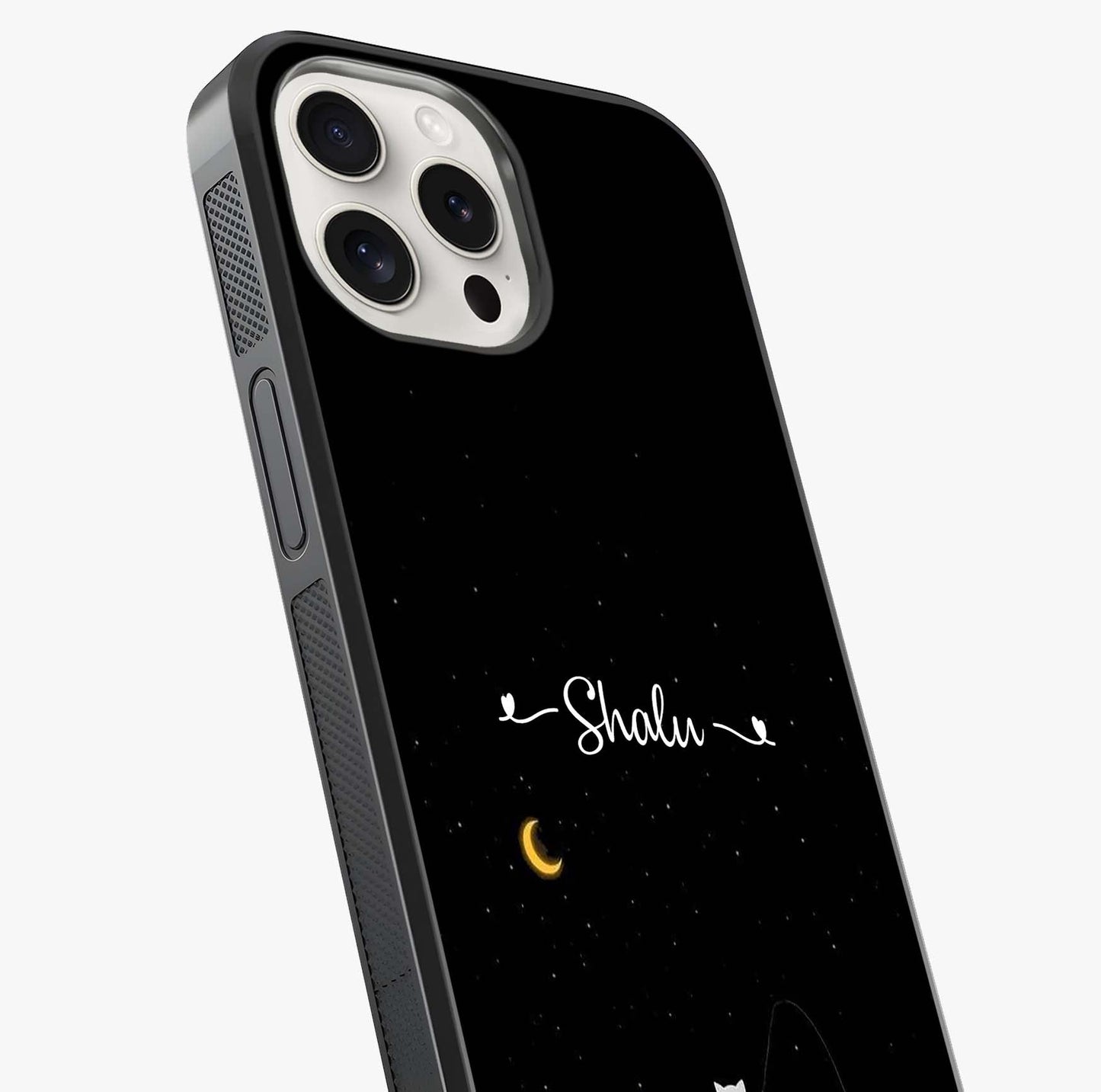 Silent Night Row Glass Case captured at a warm angle highlighting gloss, texture and premium glass finish.