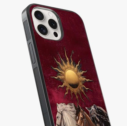 Solar Riders Glass Case captured at a warm angle highlighting gloss, texture and premium glass finish.