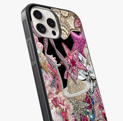 Starlit Jewel Dream Glass Case captured at a warm angle highlighting gloss, texture and premium glass finish.