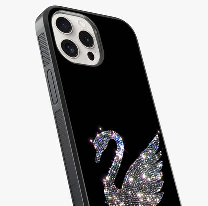 Starlit Swan Grace Glass Case captured at a warm angle highlighting gloss, texture and premium glass finish.
