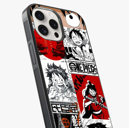 Strawhat Chaos Panels Glass Case captured at a warm angle highlighting gloss, texture and premium glass finish.