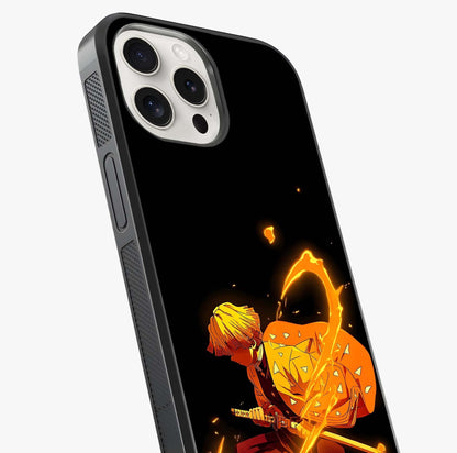 Thunder Flame Execution Glass Case captured at a warm angle highlighting gloss, texture and premium glass finish.