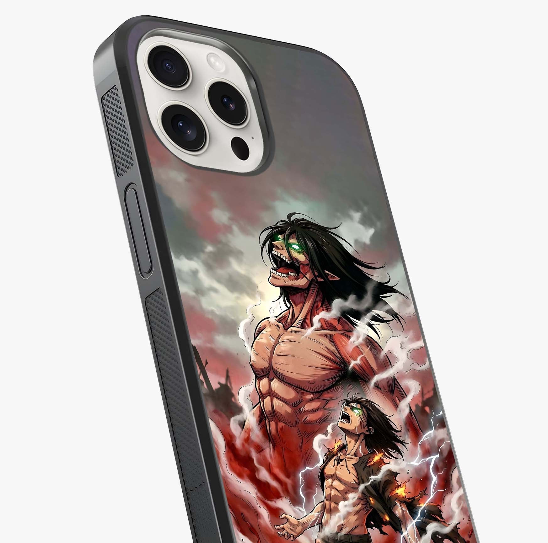 Titan Awakening Fury Glass Case captured at a warm angle highlighting gloss, texture and premium glass finish.