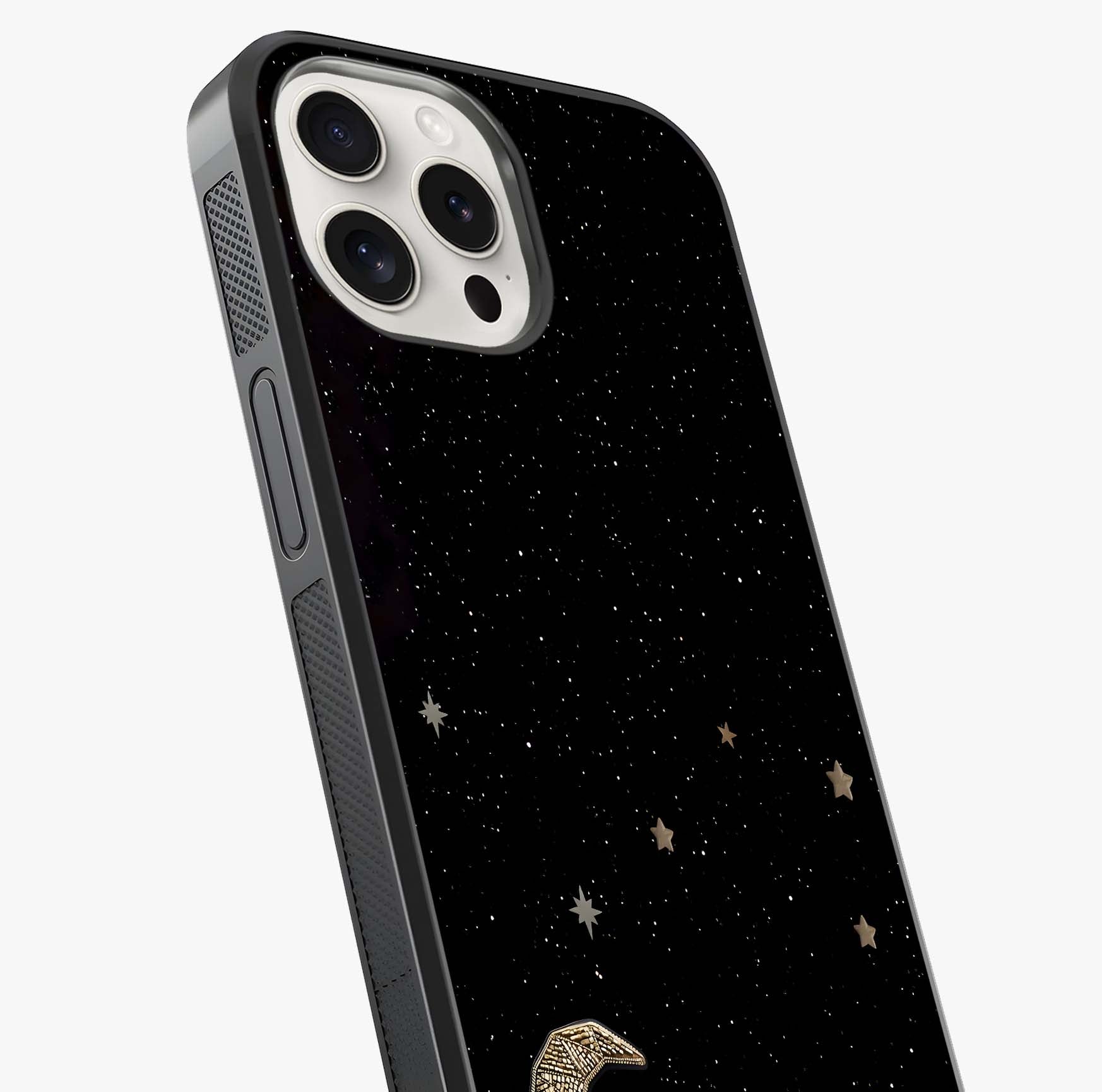 Twinkle Star With Half Moon Glass Case captured at a warm angle highlighting gloss, texture and premium glass finish.