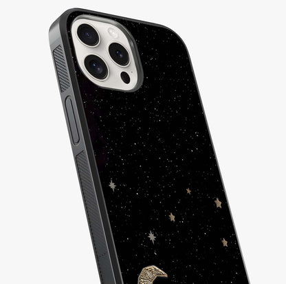 Twinkle Star With Half Moon Glass Case captured at a warm angle highlighting gloss, texture and premium glass finish.