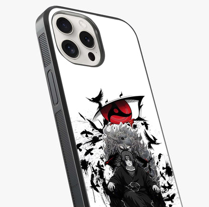 Uchiha Shadow Throne Glass Case captured at a warm angle highlighting gloss, texture and premium glass finish.