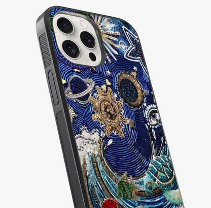 Universe Underwater Spark Glass Case captured at a warm angle highlighting gloss, texture and premium glass finish.