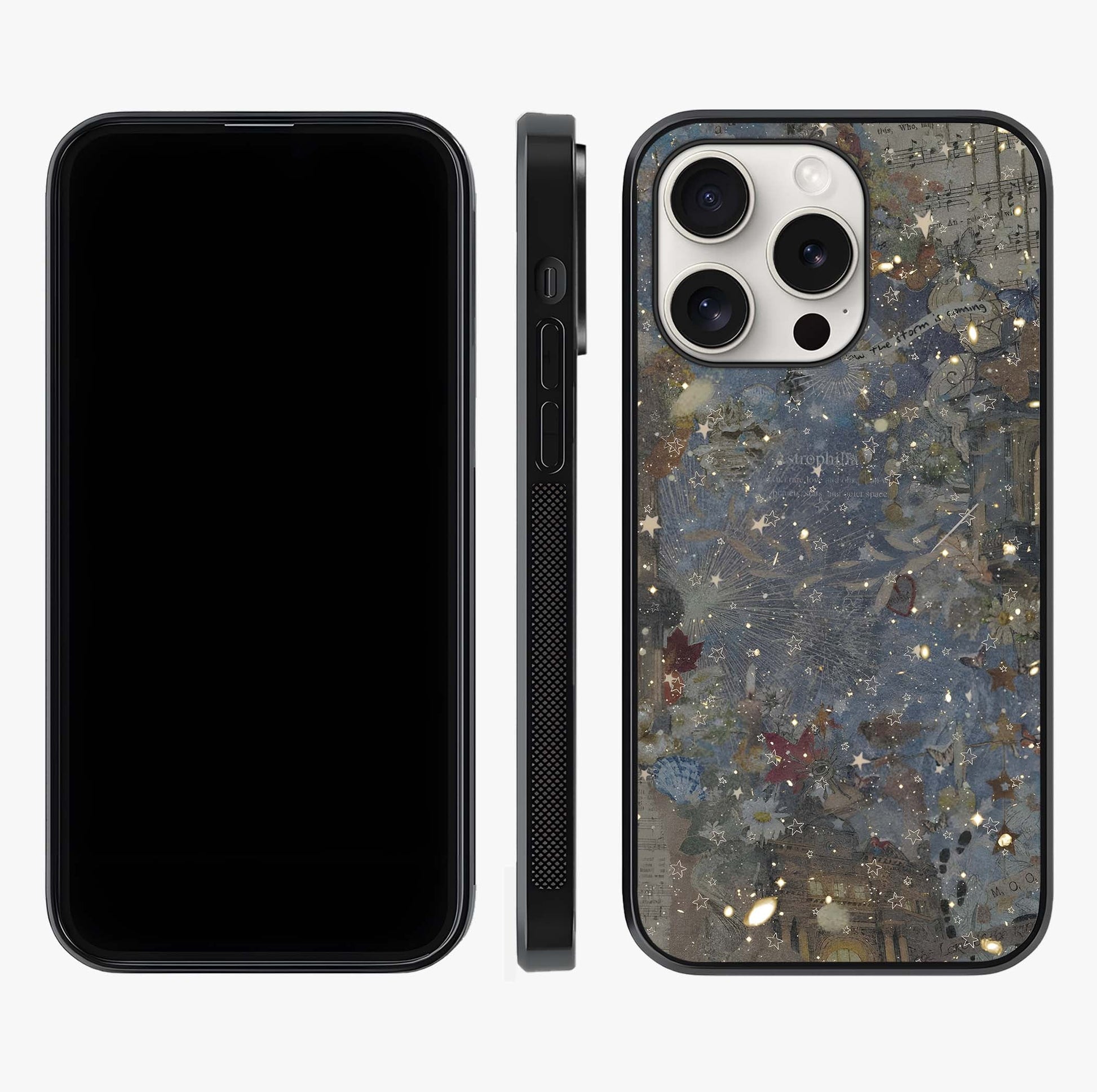 Aesthetic Astrolophia Glass Case displayed upright for full design visibility and premium finish.