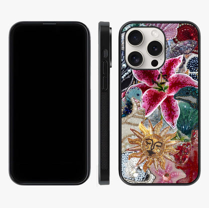 Beaded Garden Fantasy Glass Case displayed upright for full design visibility and premium finish.