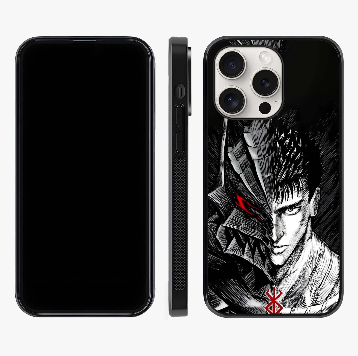 Berserker Blood Oath Glass Case displayed upright for full design visibility and premium finish.
