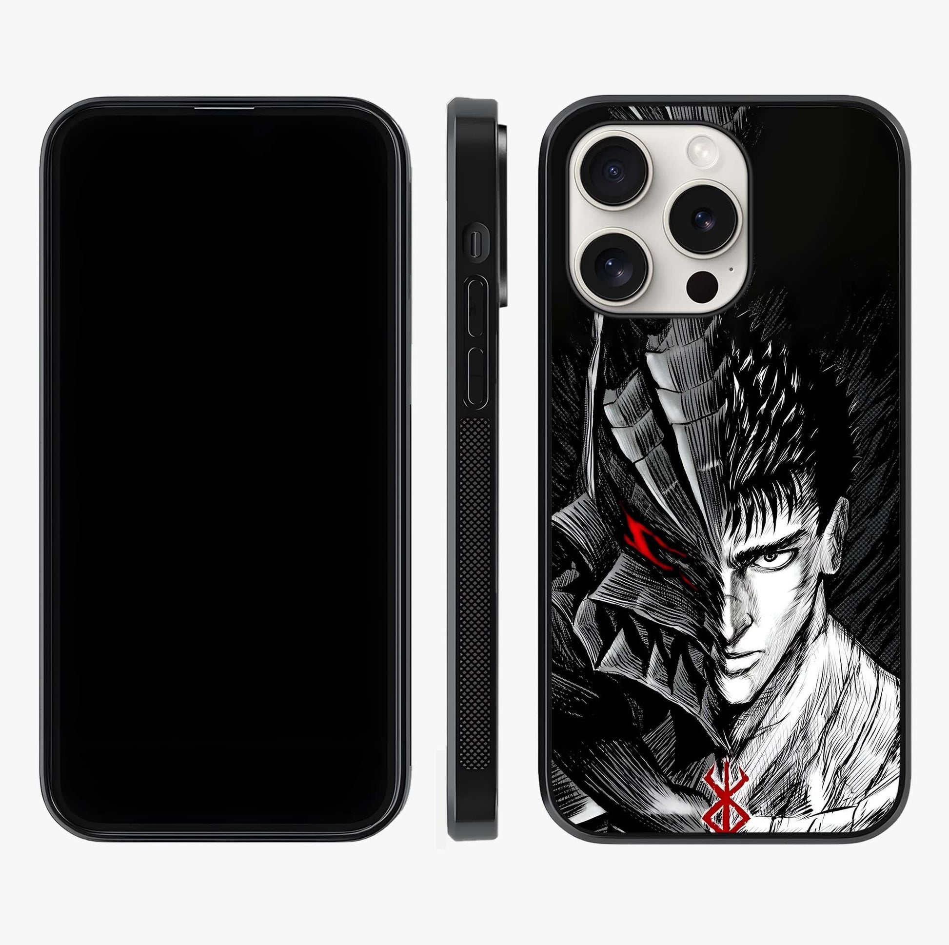 Berserker Blood Oath Glass Case displayed upright for full design visibility and premium finish.