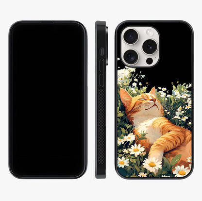 Blissful Bloom Cat Glass Case displayed upright for full design visibility and premium finish.