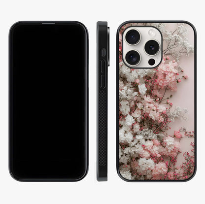 Blush Blossom Cloud Glass Case displayed upright for full design visibility and premium finish.