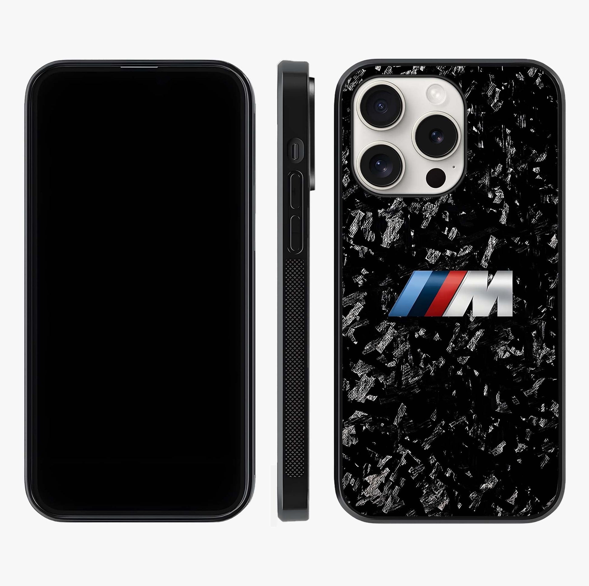 Carbon Speed Mark Glass Case displayed upright for full design visibility and premium finish.