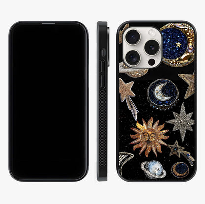 Celestial Gem Constellations Glass Case displayed upright for full design visibility and premium finish.