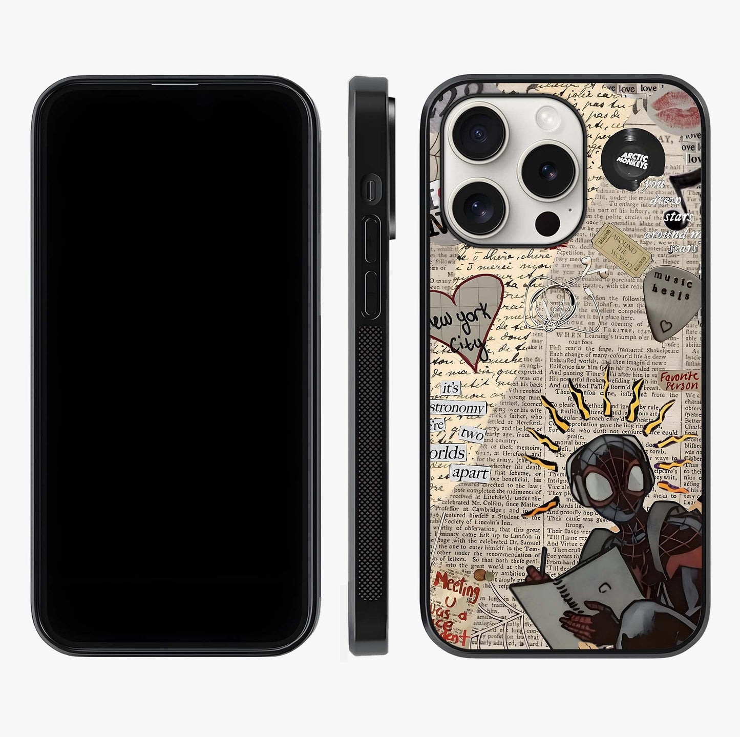 City Dream Sketch Glass Case displayed upright for full design visibility and premium finish.