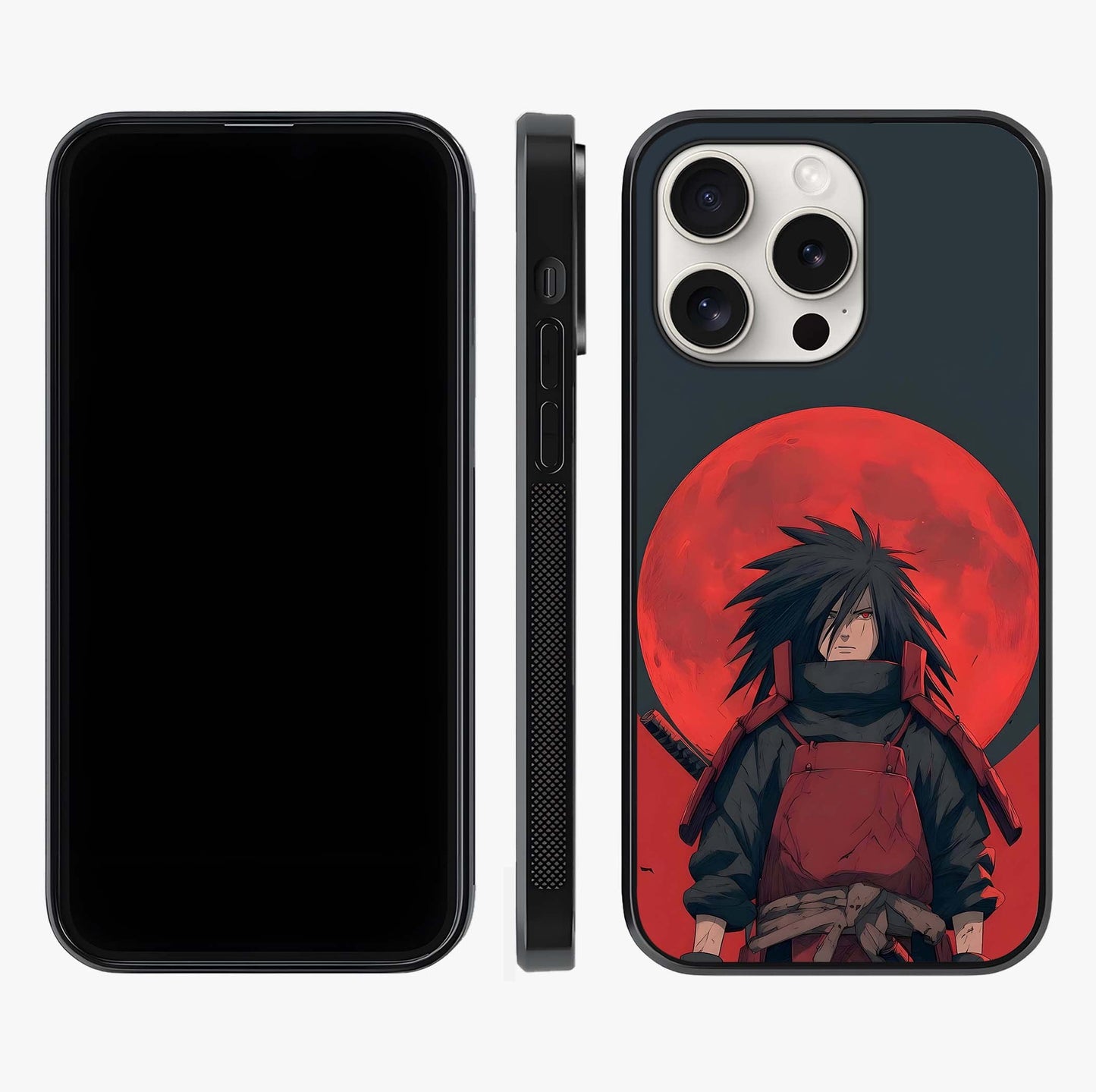 Crimson Moon Warlord Glass Case displayed upright for full design visibility and premium finish.