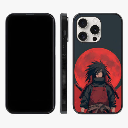 Crimson Moon Warlord Glass Case displayed upright for full design visibility and premium finish.