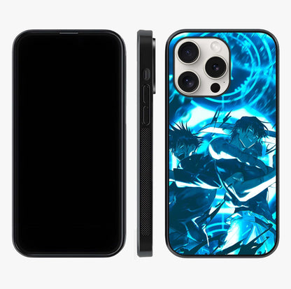 Cursed Energy Clash Glass Case displayed upright for full design visibility and premium finish.