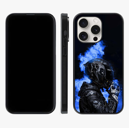 Cyber Sentinel Protocol Glass Case displayed upright for full design visibility and premium finish.