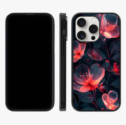 Dark Shade Of Flower Glass Case displayed upright for full design visibility and premium finish.