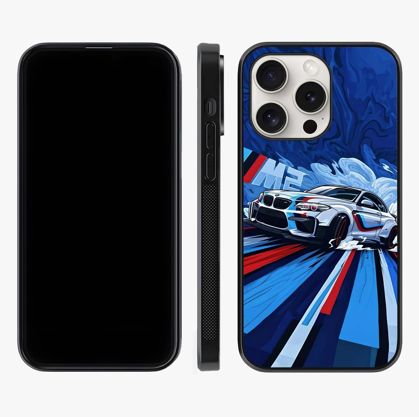 Drift Power Rush Glass Case displayed upright for full design visibility and premium finish.