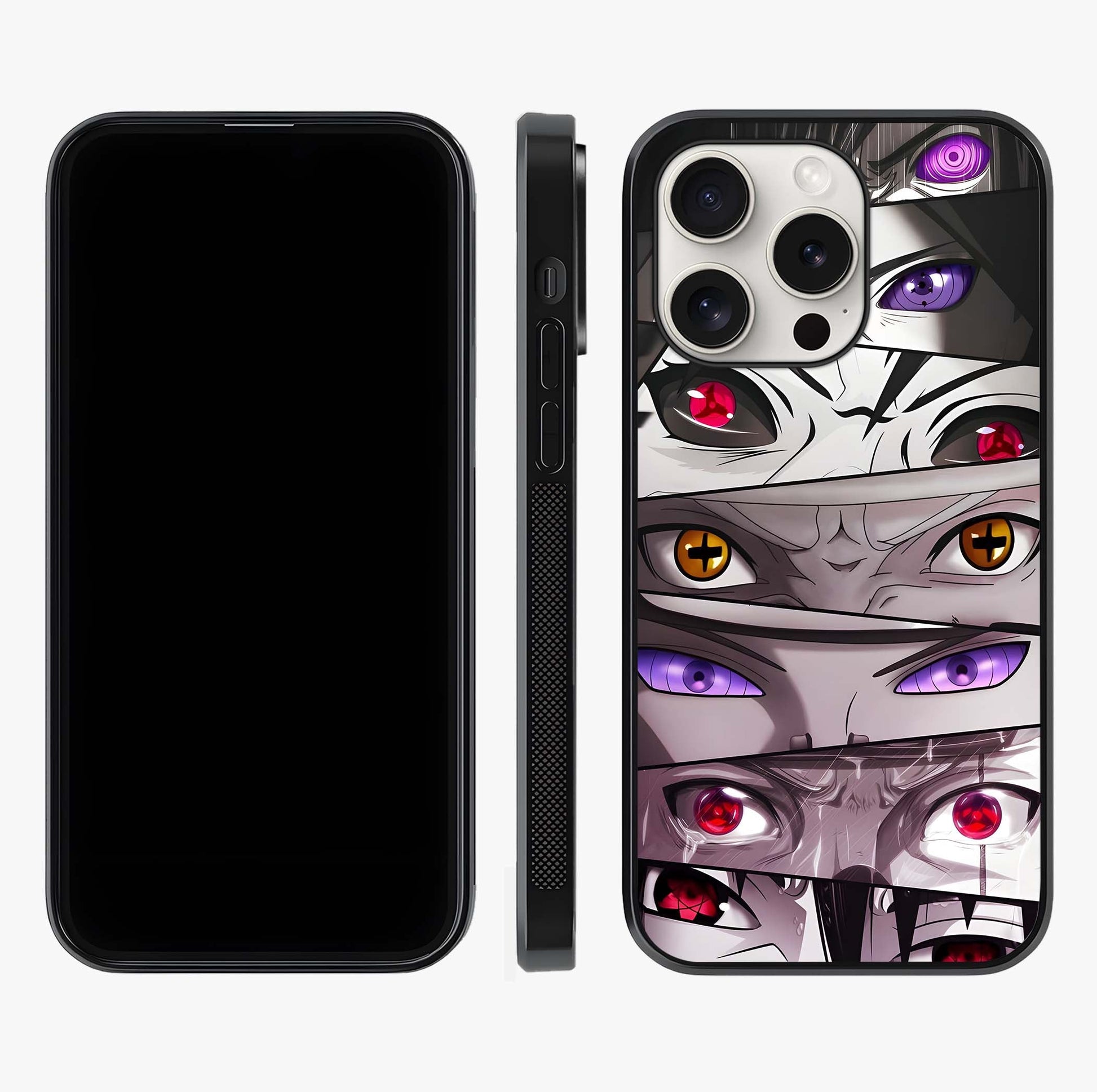 Eyes Of Destiny Glass Case displayed upright for full design visibility and premium finish.