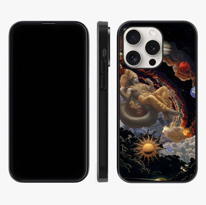 Galactic Divine God Glass Case displayed upright for full design visibility and premium finish.