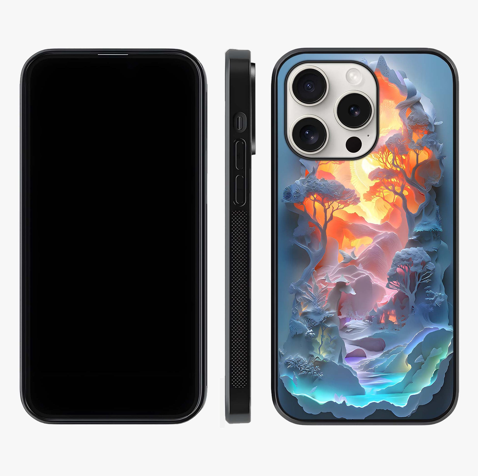 Glow Forest Portal Glass Case displayed upright for full design visibility and premium finish.