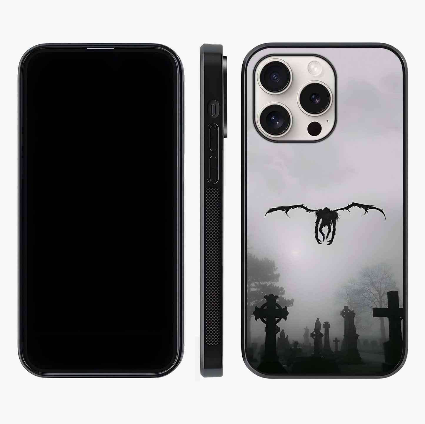Graveyard Shadow Descent Glass Case displayed upright for full design visibility and premium finish.