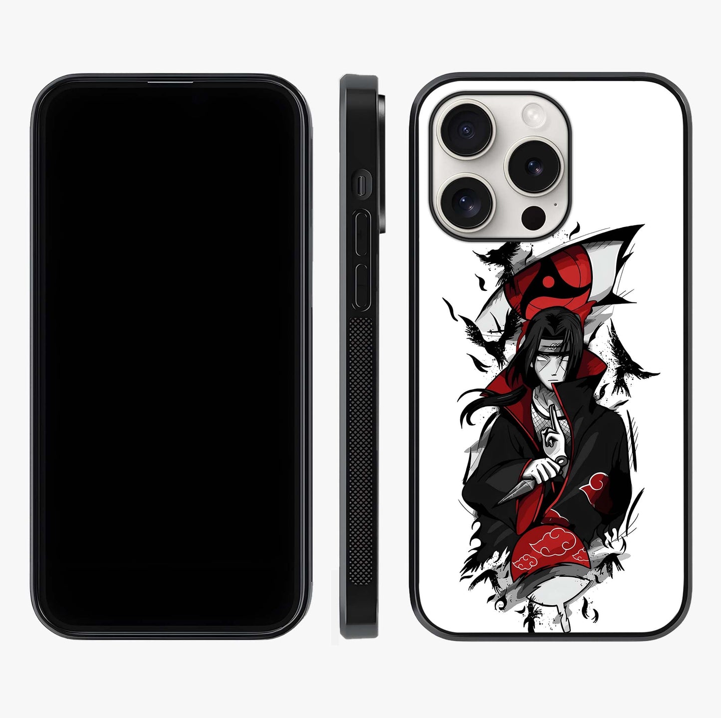 Itachi Sharingan Glass Case displayed upright for full design visibility and premium finish.