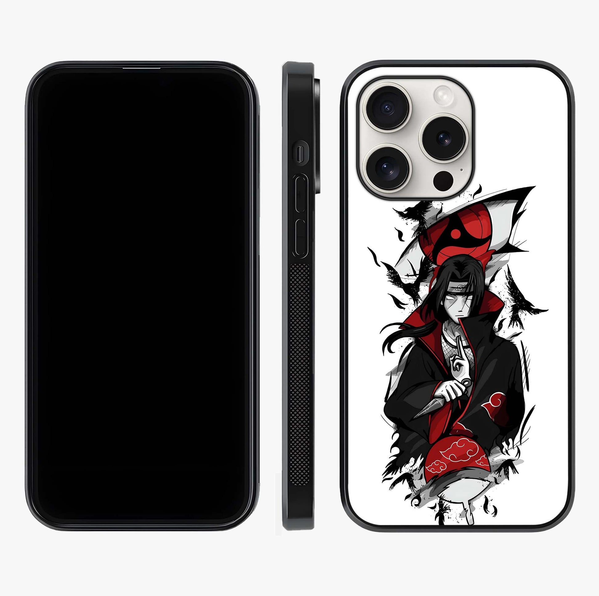 Itachi Sharingan Glass Case displayed upright for full design visibility and premium finish.