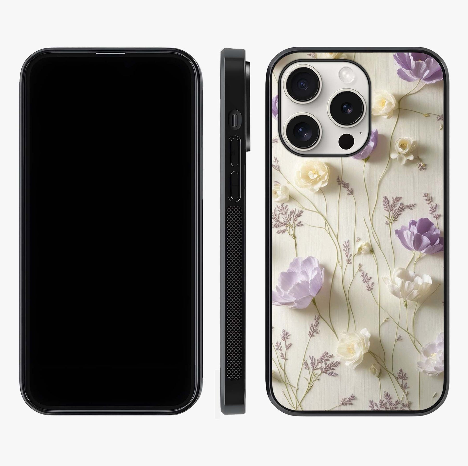 Lilac Breeze Harmony Glass Case displayed upright for full design visibility and premium finish.