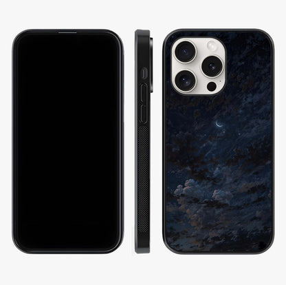 Lunar Veil Silence Glass Case displayed upright for full design visibility and premium finish.
