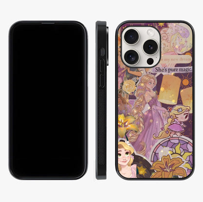 Magical Tangled Dream Glass Case displayed upright for full design visibility and premium finish.