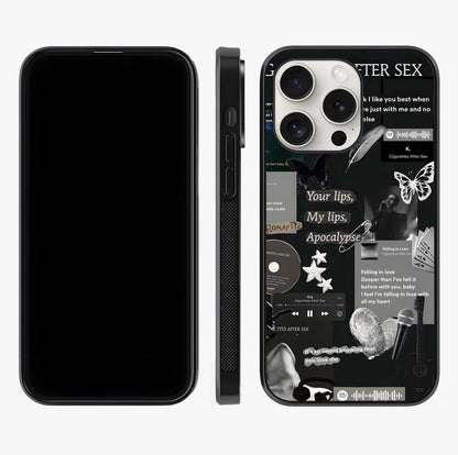 Midnight Love Echo Glass Case displayed upright for full design visibility and premium finish.