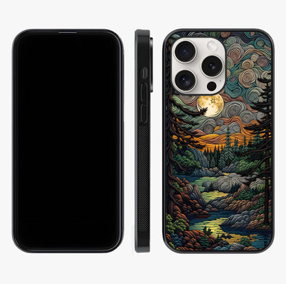 Moonlight Forest Dream Glass Case displayed upright for full design visibility and premium finish.