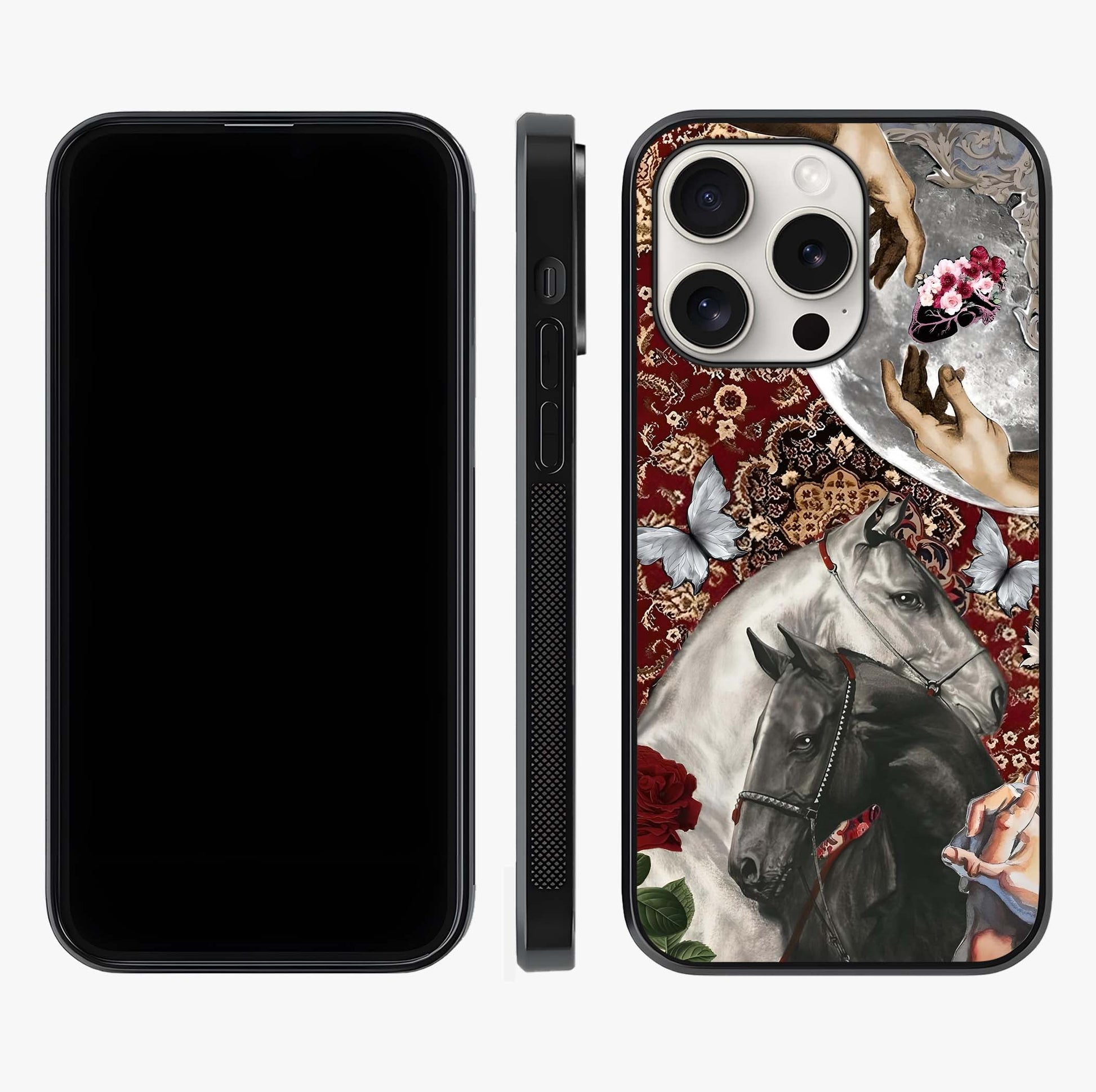 Moonlit Royal Stallion Glass Case displayed upright for full design visibility and premium finish.