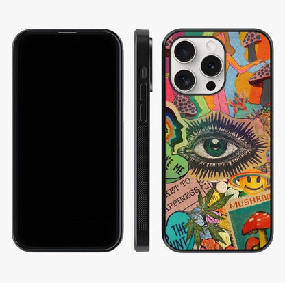 Mystic Eye Wonderland Glass Case displayed upright for full design visibility and premium finish.