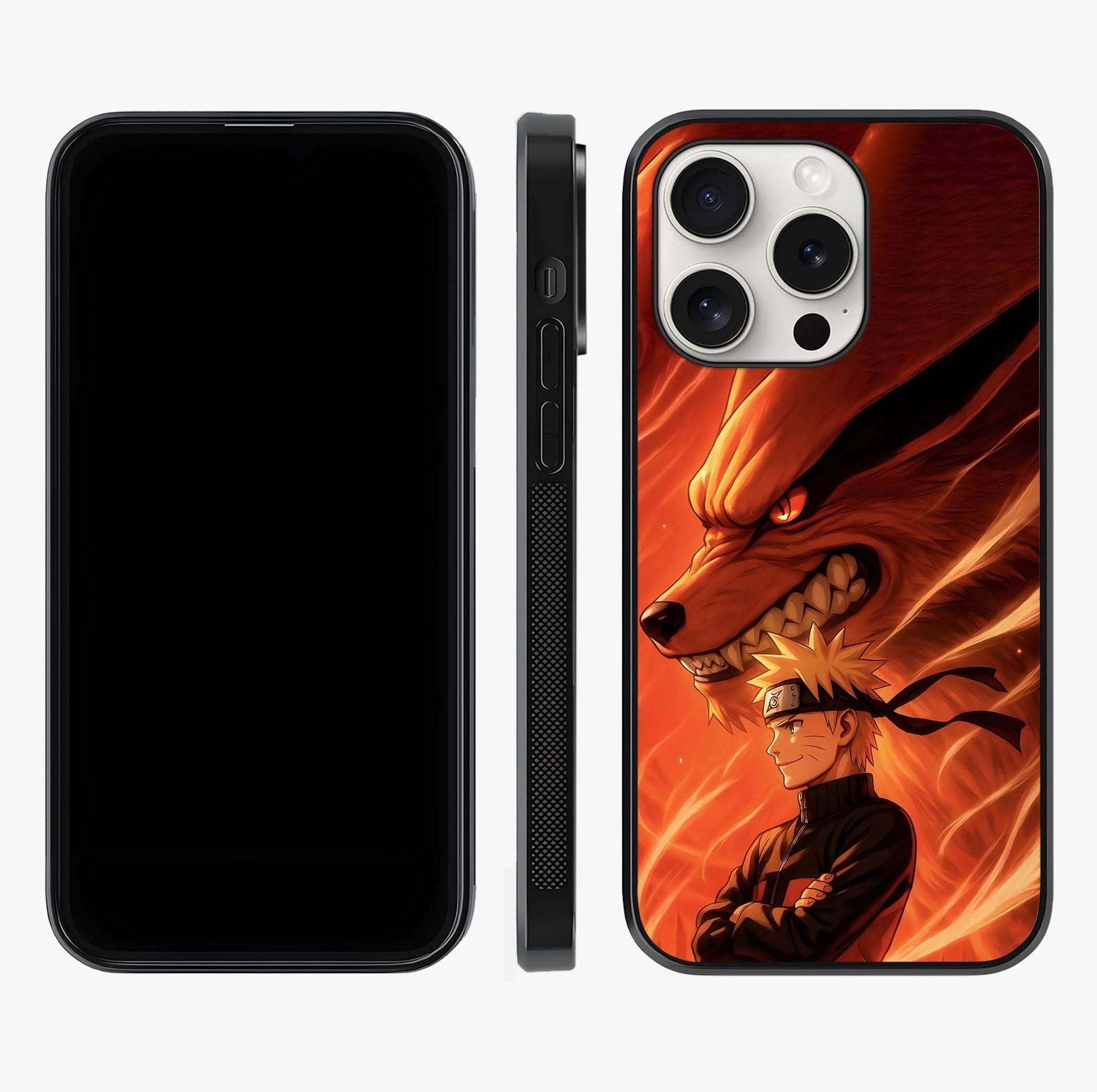Nine Tails Legacy Glass Case displayed upright for full design visibility and premium finish.