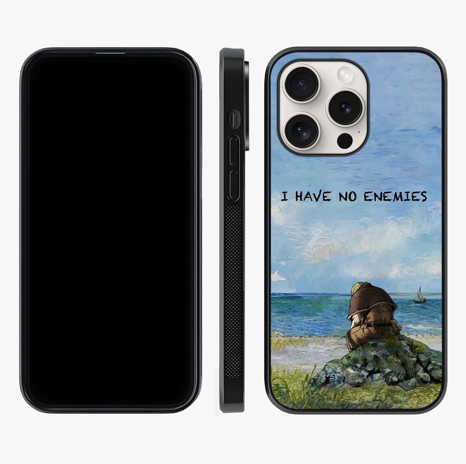 Peace Beyond War Glass Case displayed upright for full design visibility and premium finish.