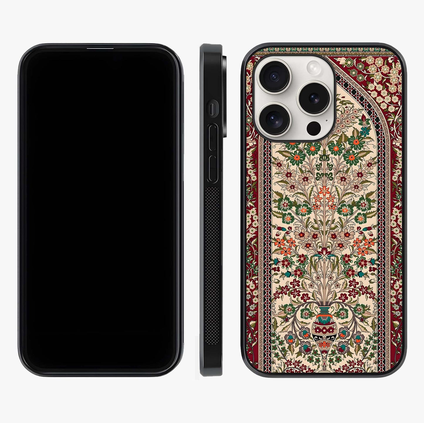 Persian Inspired Glass Case displayed upright for full design visibility and premium finish.