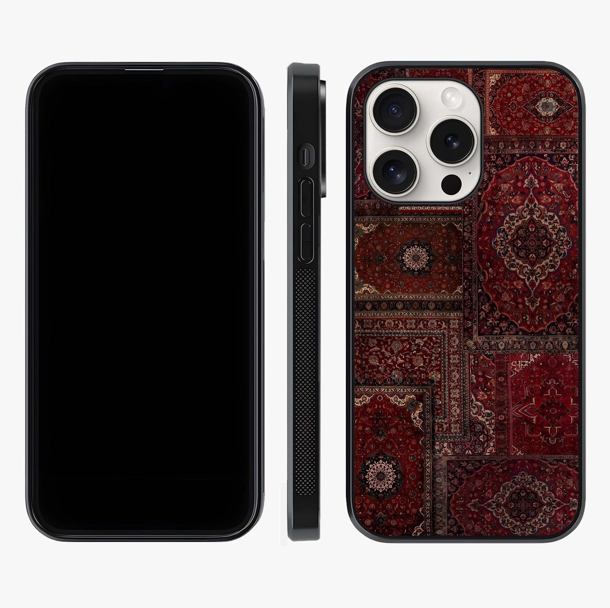 Persian Velvet Tale Glass Case displayed upright for full design visibility and premium finish.