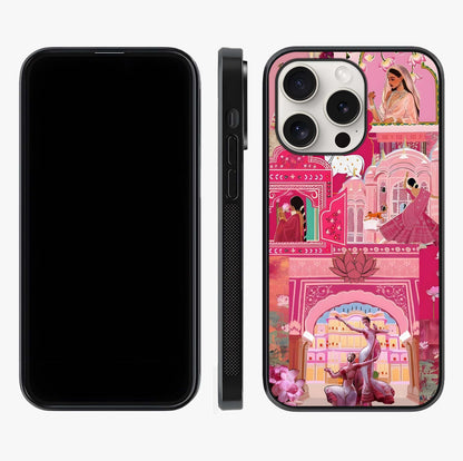 Pink Palace Muse Glass Case displayed upright for full design visibility and premium finish.