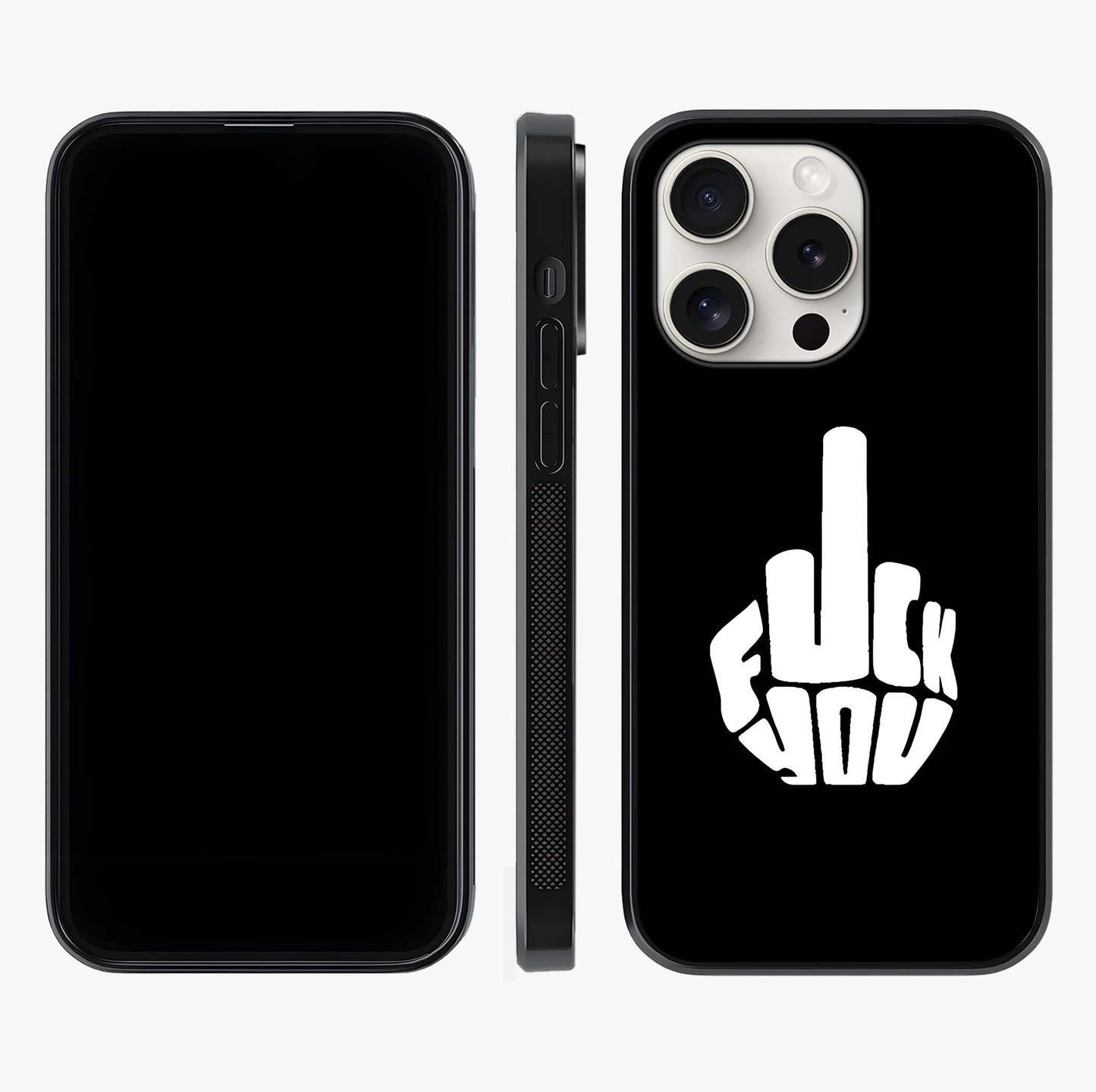 Rebel Mode On Glass Case displayed upright for full design visibility and premium finish.