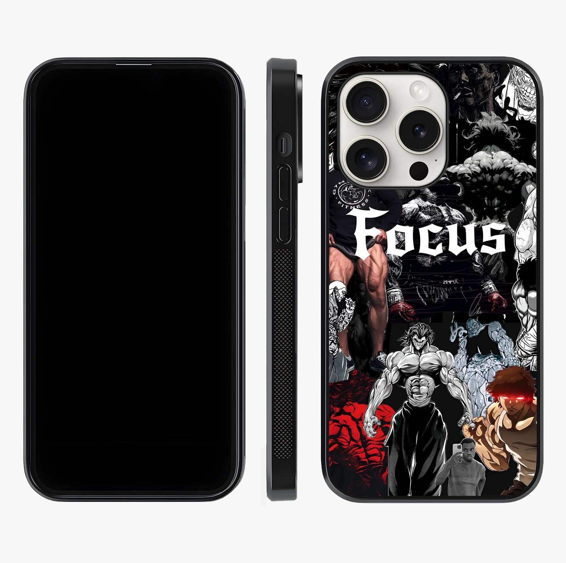 Relentless Power Focus Glass Case displayed upright for full design visibility and premium finish.